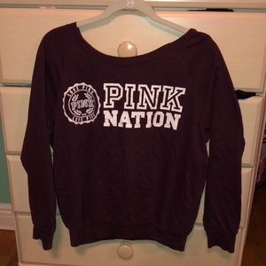 PINK NATION maroon/ burgundy  slouchy sweatshirt